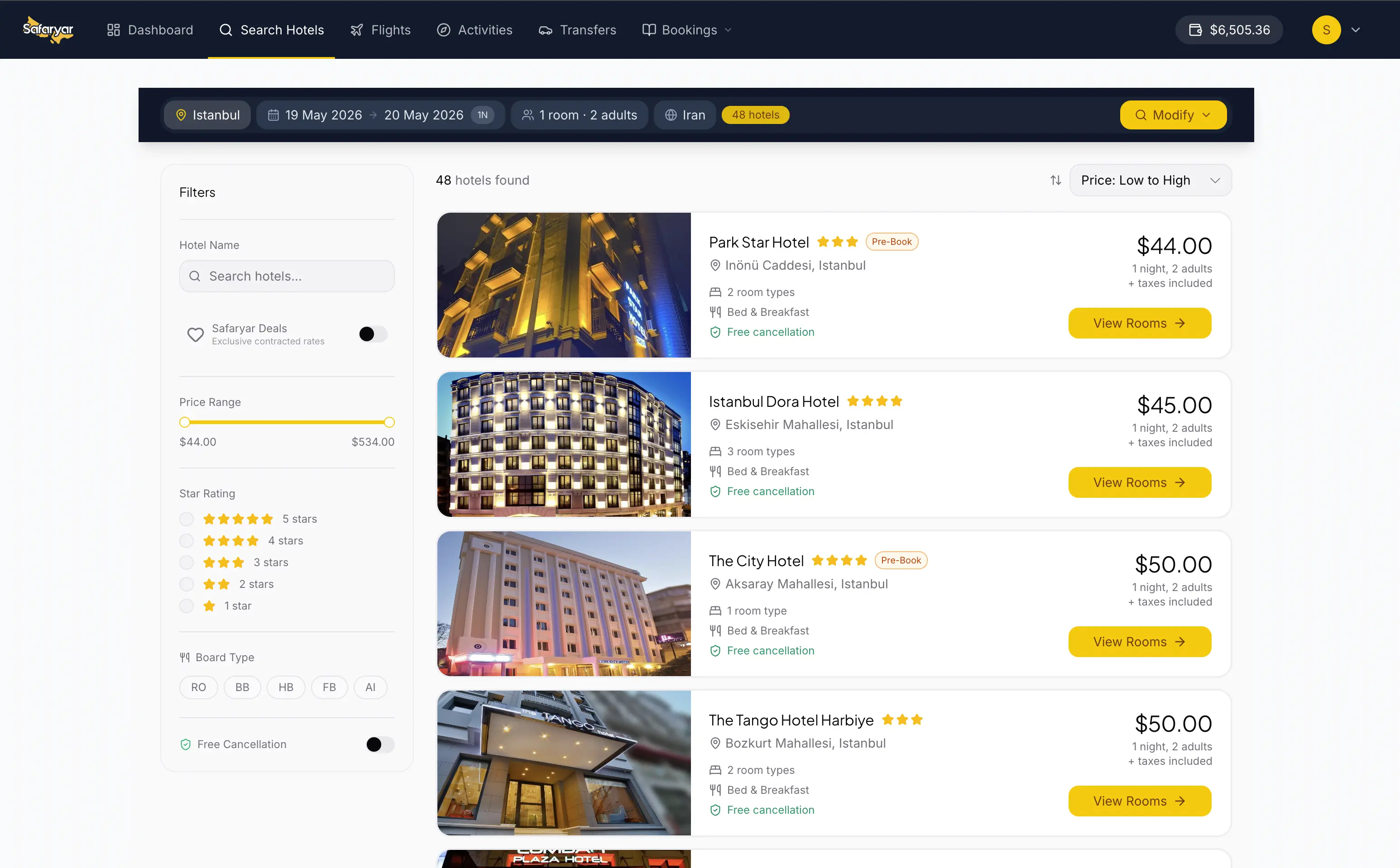 Safaryar B2B Extranet
